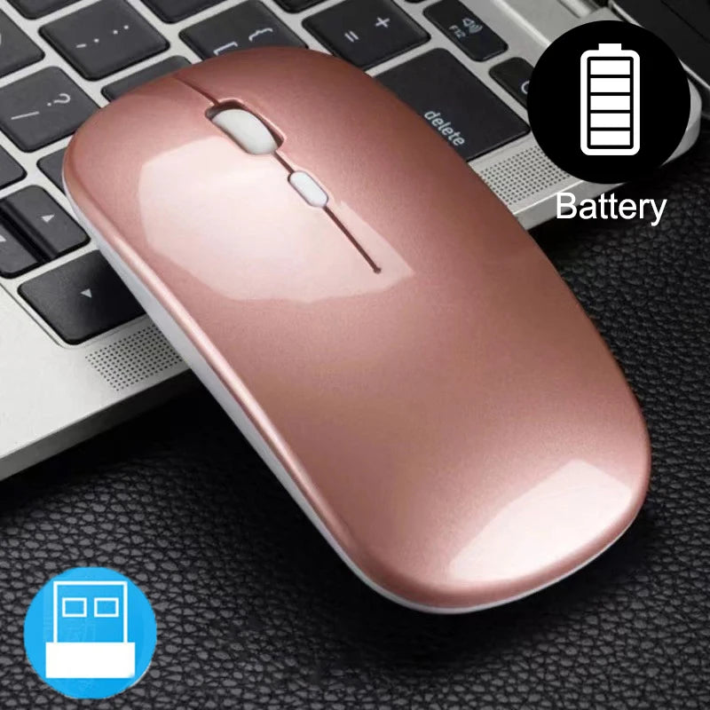 Slim Wireless Mouse 2.4GHz Optical Mice 1600DPI Gamer Office Quiet Mouse