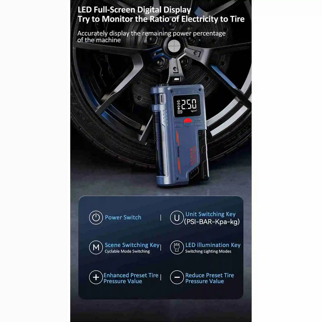 Car Jump Starter Air Pump Car Jump Starter Portable Multi Functional