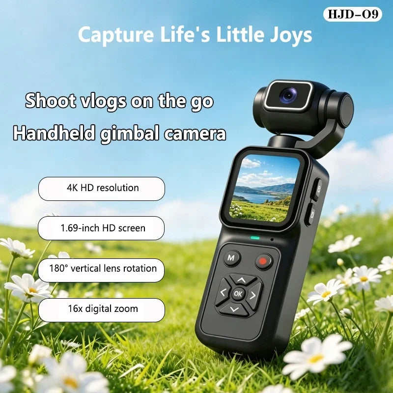 Lenovo Handheld Sports Camera 4K HD Motion Stabilization Pocket-Sized Portable for Vlogging Upload to Phone 32GB