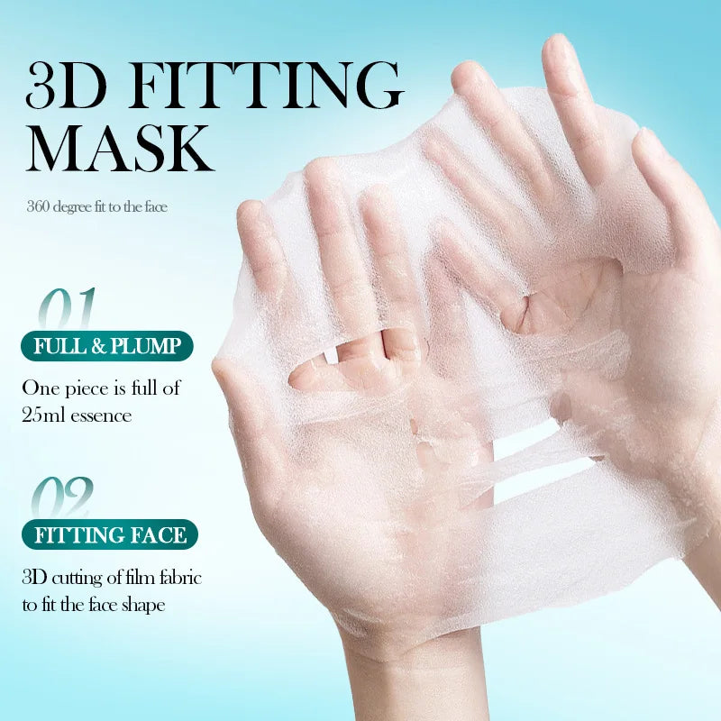 BIOAQUA 30 Sheets Facial Mask Set, 6 Kinds Hydrating Face Mask Patches with Snail & Hyaluronic Acid Extract