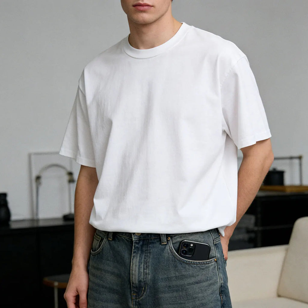 100% Cotton T shirt 5 Pack Soft Breathable Colorfast Men's Women's Summer Crew neck