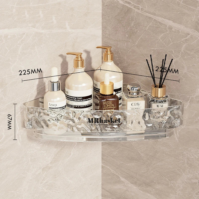 Washstand Cosmetics Storage Rack Acryli Shower Storage Rack Bathroom Shelf No Drill Organizer Wall Mounted Toilet Shampoo Holder