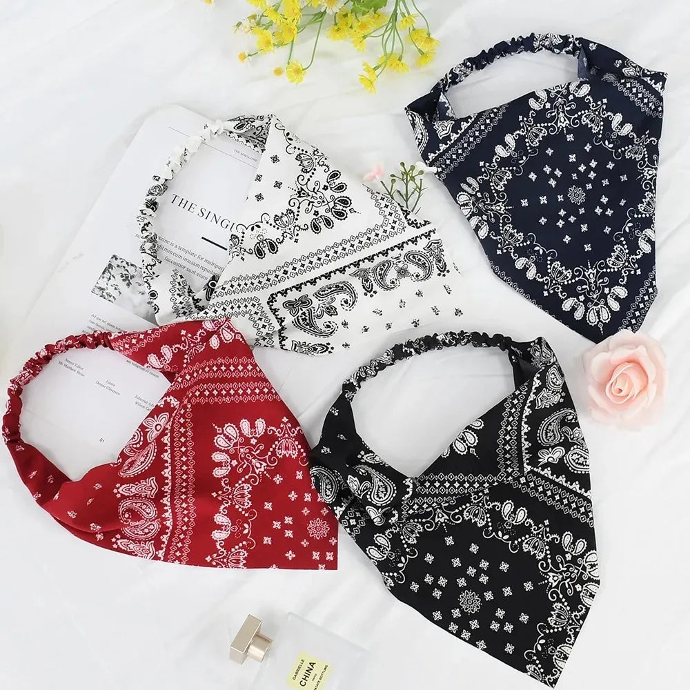 Fashion Hip Hop Wine Red Hair Scarf Unisex Retro Square Scarves Headwear Bandanna Hair Band Neck Wrist Wrap Band Accessories