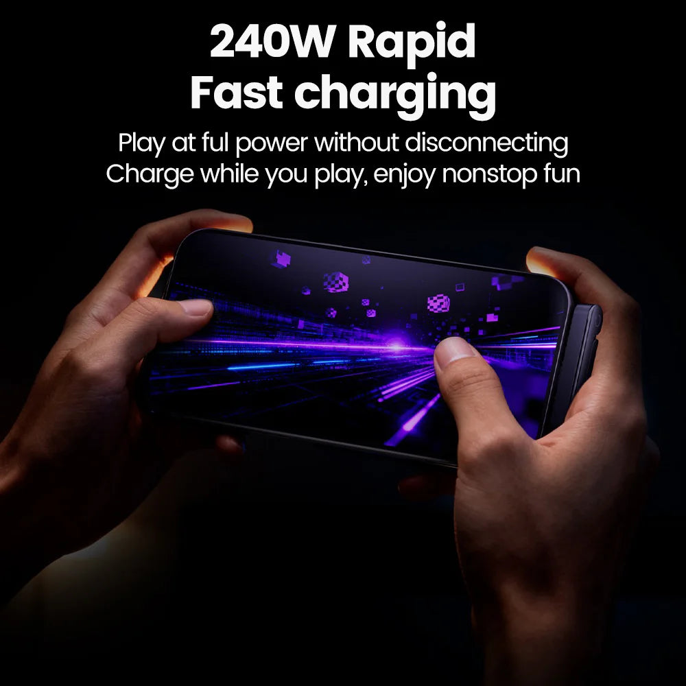 240W 2-in-1 Type C to USB C Fast Charging Data Cable Foldable Phone Holder Type C Fast Charging