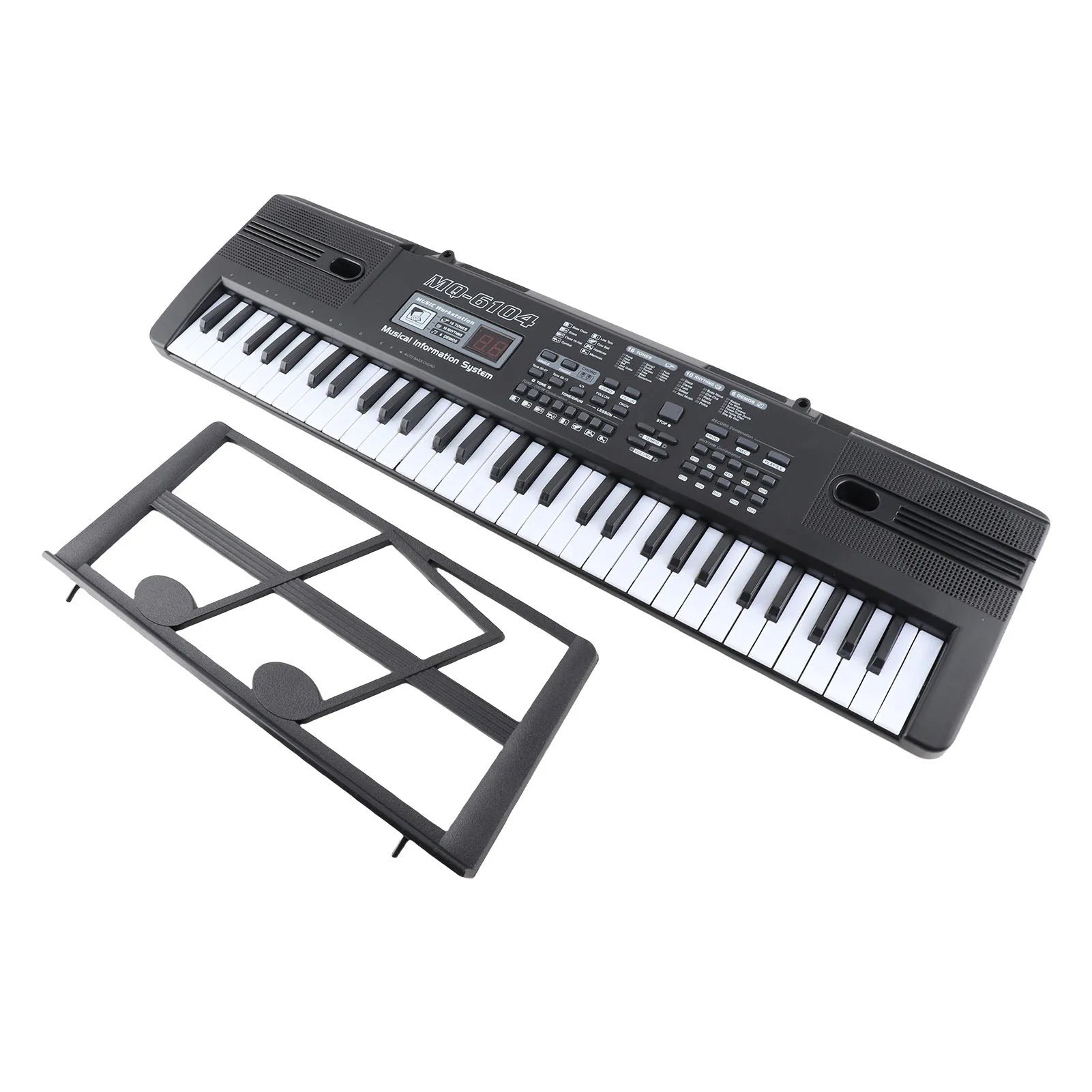 61-Key Electronic Keyboard with Microphone, Rich Built-in Tones and Rhythms, Perfect for Beginners to Practice and Play Their Fa