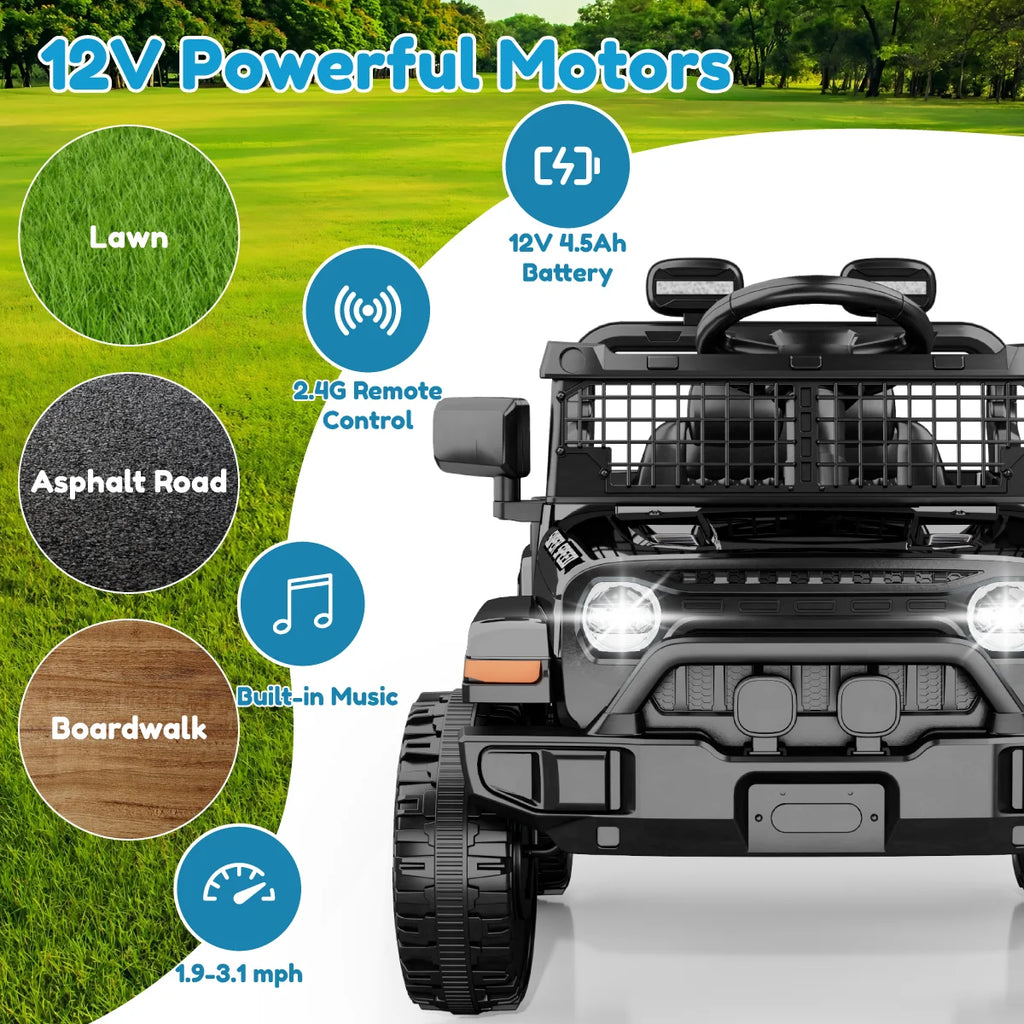 12V Ride On Car for Kids, Electric Ride On Toy with Parent Remote Control