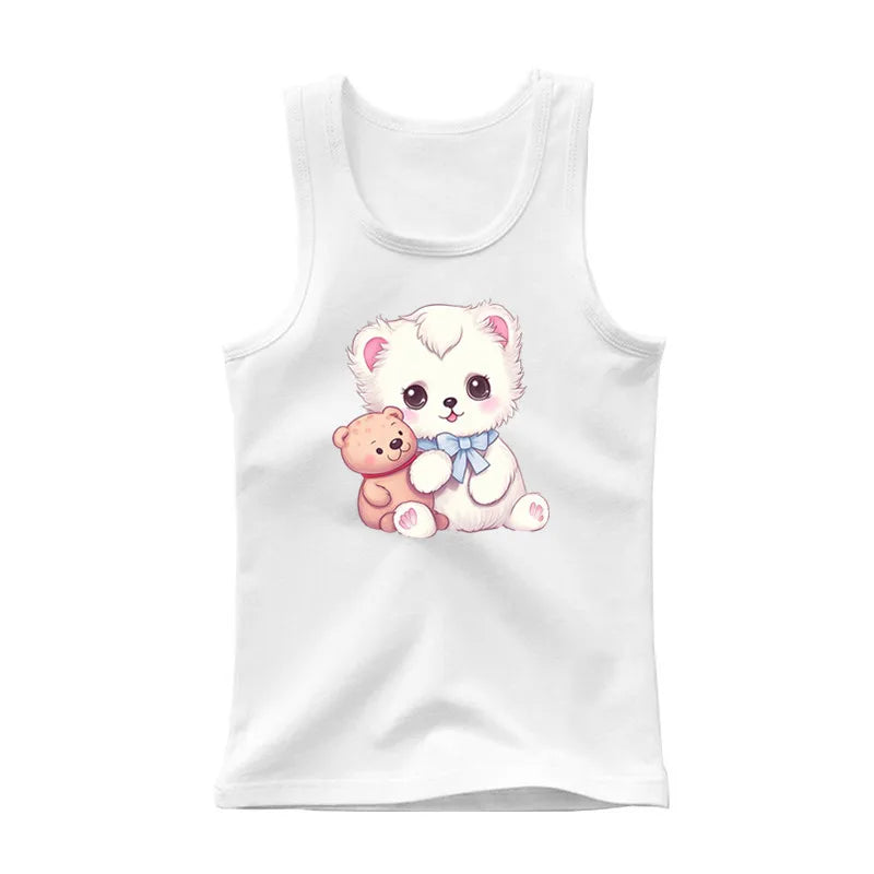 Girls Kawaii Ocean Princess Tanks Kids Sleeveless O-Neck Summer T-Shirt New Catoon Vest Top for Toddler Kids