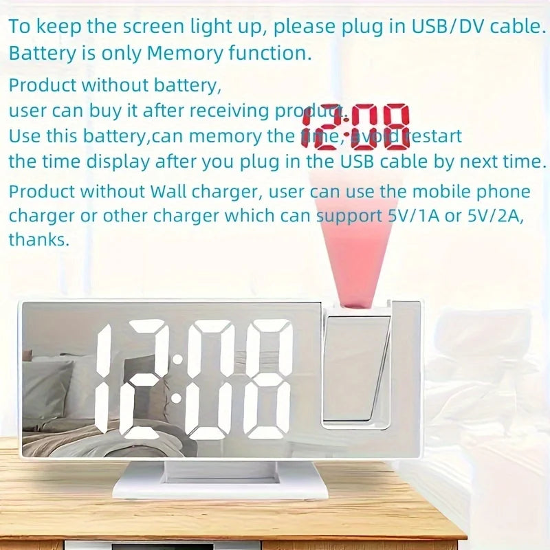 Projection alarm clock  multifunction Intelligent luminous clock
