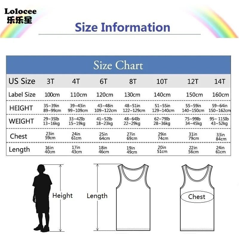 Girls Kawaii Ocean Princess Tanks Kids Sleeveless O-Neck Summer T-Shirt New Catoon Vest Top for Toddler Kids