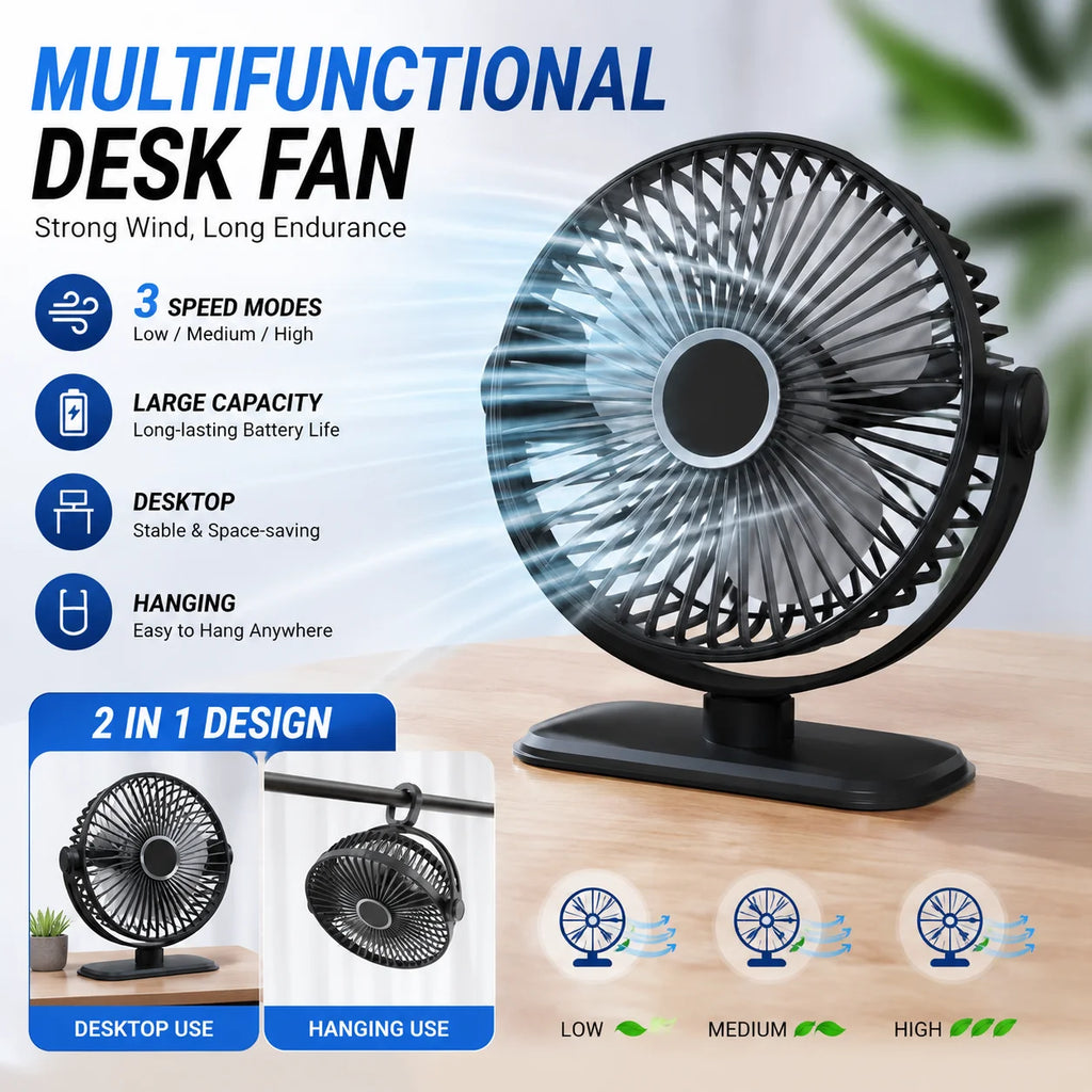 Multifunctional Mini Clip Fan USB Powered Low Noise Desktop Hanging Fan Summer Personal Cooling Ventilador