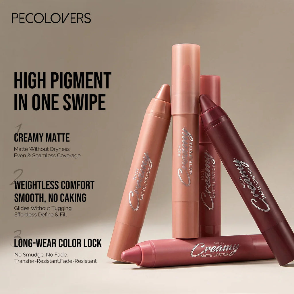 6PCS/SET Creamy Matte Lipstick Kit, 6 Versatile