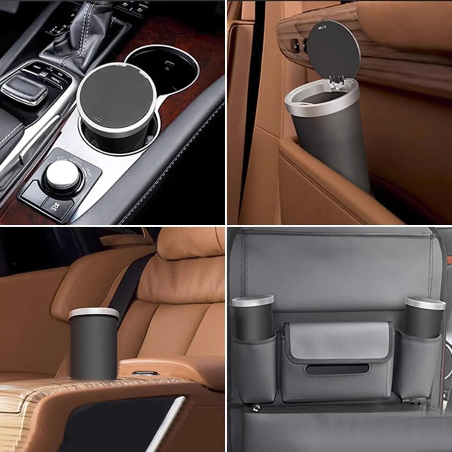Auto Garbage Bin Ashtray Leak-proof Car Cup Holder Trash Can with Cover Storage Box Bucket Waterproof Acessory