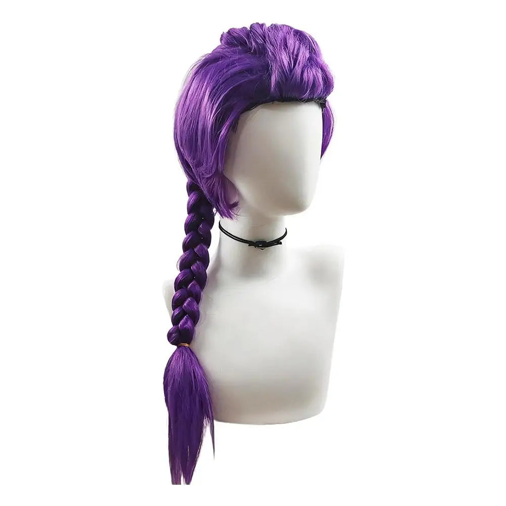 33.5-inch Purple Long Braid With Side Ponytail Integrated Tiger Mouth Clamp
