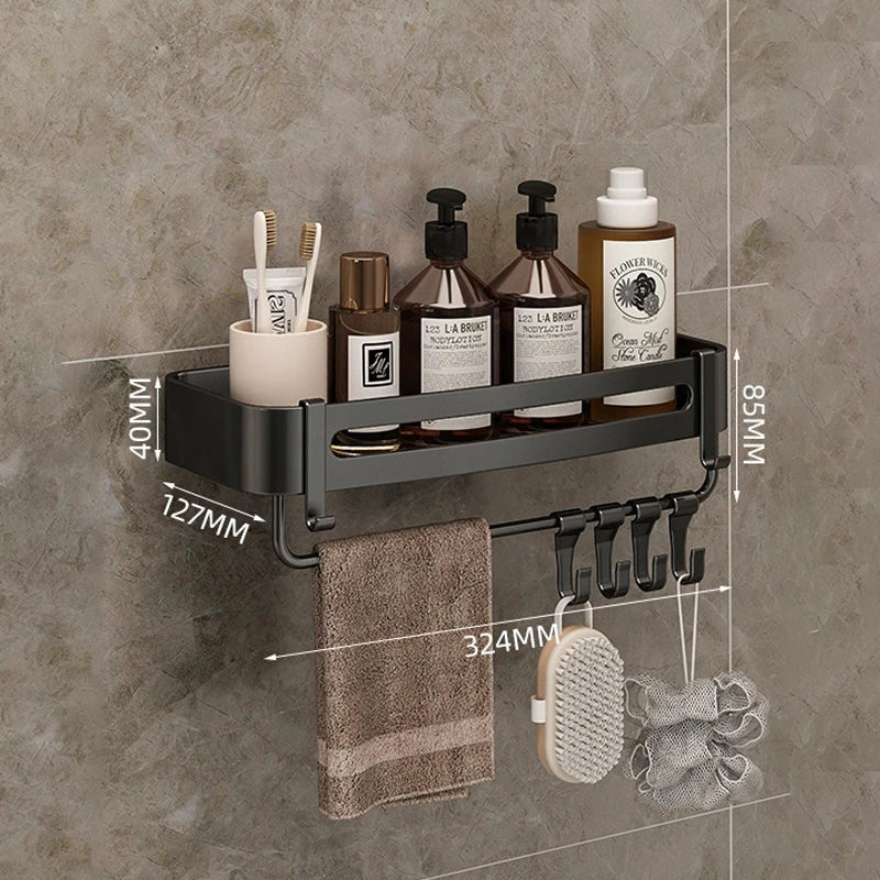 Bathroom Shelf over the Toilet No Drill Wall Mounted Shower Corner Storage Shelves Shampoo Rack Bathroom Hardware Accessories