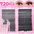 720 Cluster 30-100D Lashes Kit – 3 Sizes, Mix-&-Match Lengths for Custom Volume! Buildable, Fluffy Glam