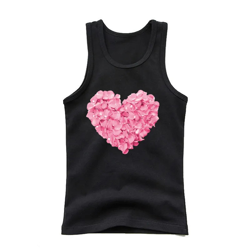 Girls Kawaii Ocean Princess Tanks Kids Sleeveless O-Neck Summer T-Shirt New Catoon Vest Top for Toddler Kids