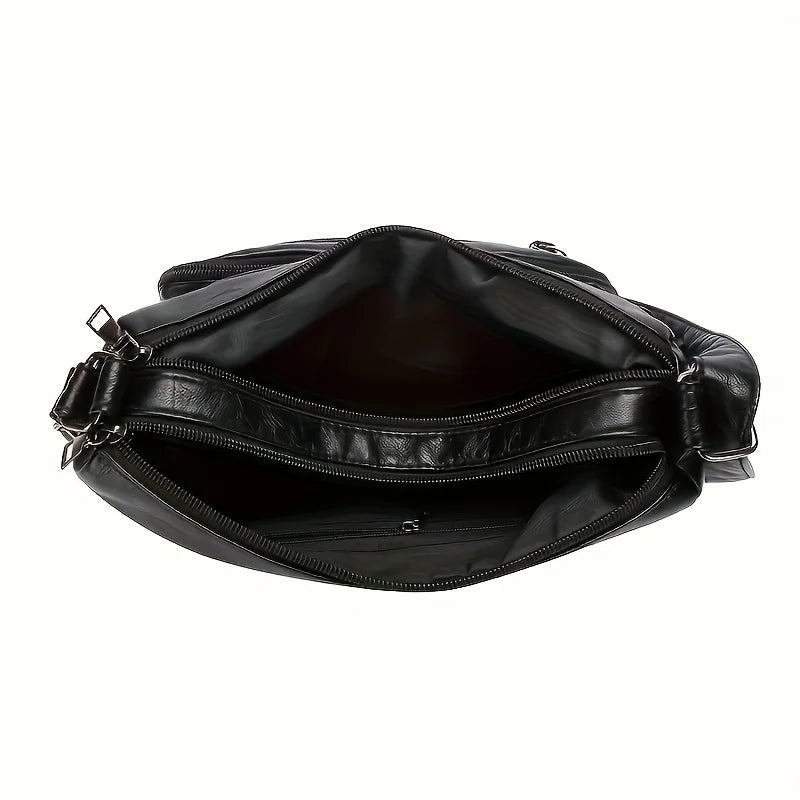 Vintage Women's Leather Crossbody Bags, Multi-layer Large Capacity Shoulder Bag, Suitable for Commuting and Travel Occasions