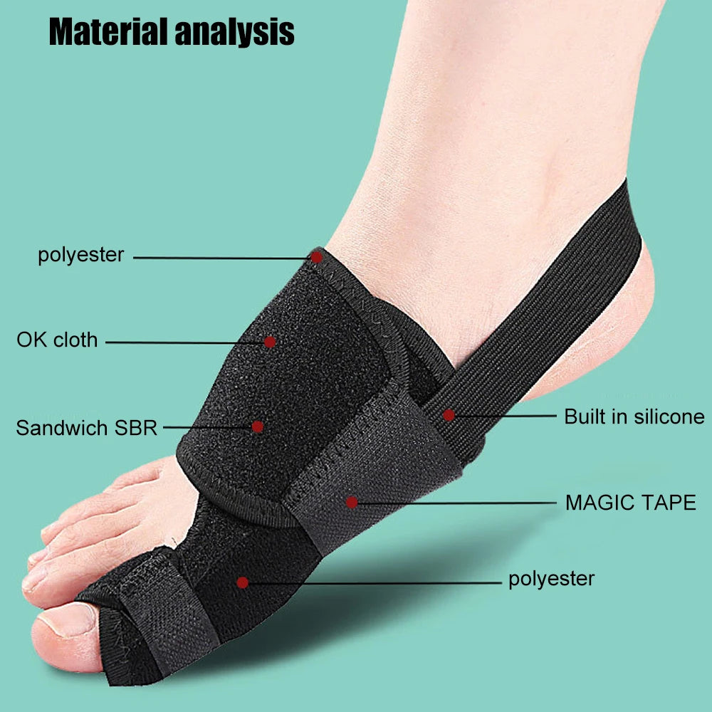 1/2PCS Bunion Corrector - Orthopedic Bunion Splint - Bunion Correction Toe Straightener with Non-slip Strap, Day Night Support