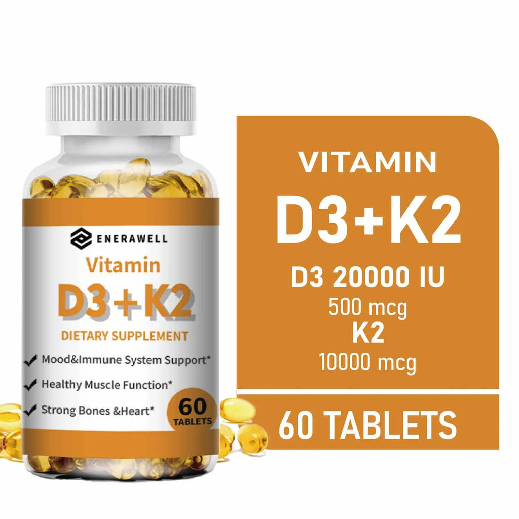Vitamin D3 K2 Capsule - 20,000 IU Vitamin D3 Supports Bone & Teeth Health, Calcium Metabolism