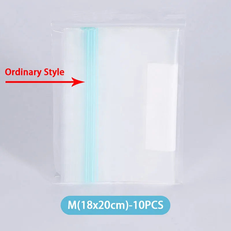 Reusable Zipper Bag Stand Up Zip Shut Plastic Freezer Bag Fruit Vegetable Ziplock Kitchen Food Storage Organizer Pouch