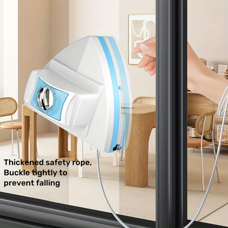 6-Speed Adjustable Magnetic Window Cleaner Double-Sided Glass Wiper with Built-in Water Tank Automatic Spray Window Cleaning