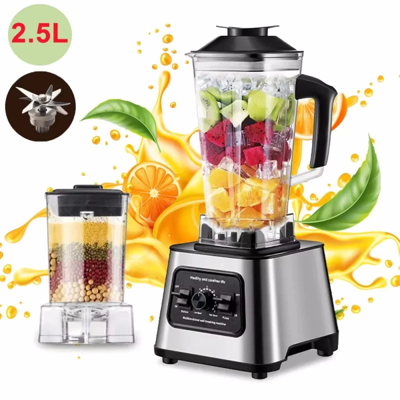 6000W Powerful Blender Mixer Juicer Smoothie Maker