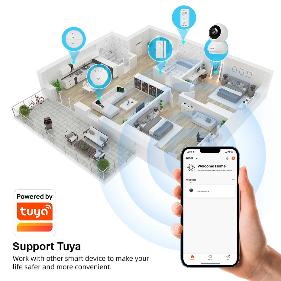 FUERS 4K 8MP WiFi IP Pet Camera Smart Home Security