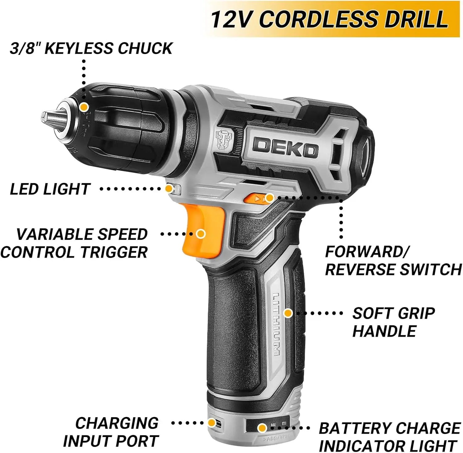 DEKO Home Mechanic Toolbox with 12V Power