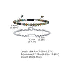 2pcs Bracelet for Men Boys,Adjustable Woven 4mm