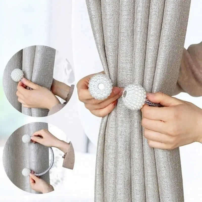 1/2PCS Pearl Magnetic Curtain Clip Curtain Holders