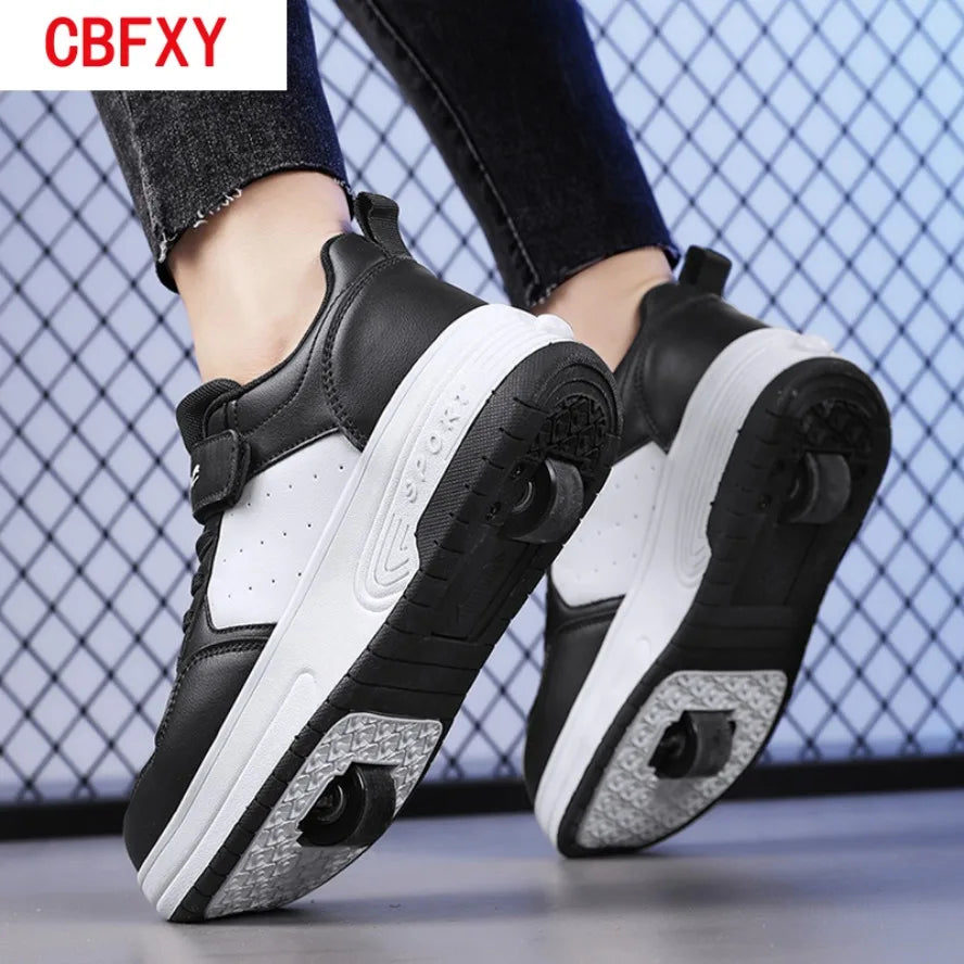 Ultra-Light Detachable Student Roller Skates With Two Wheels