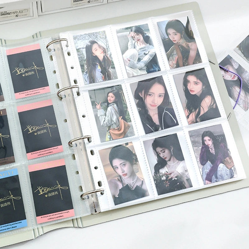 4/9 Grids Loose-leaf Photo Album Kpop Idol Card Collection Book A4 Large Capacity