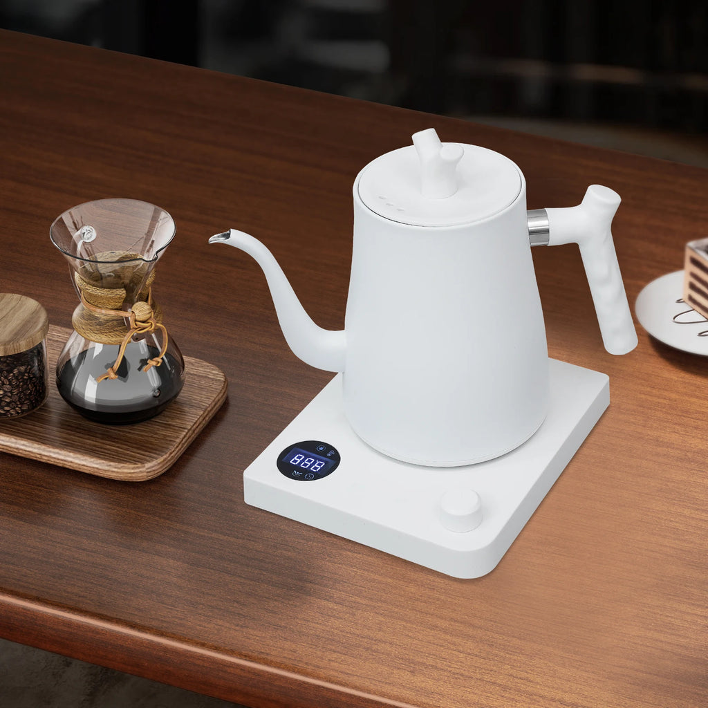 1L Electric Kettle 1KW 104-212°F LED White/Black Electric Coffee Kettle Water Heater Dry-Boil Protection 3 Ventilated Holes