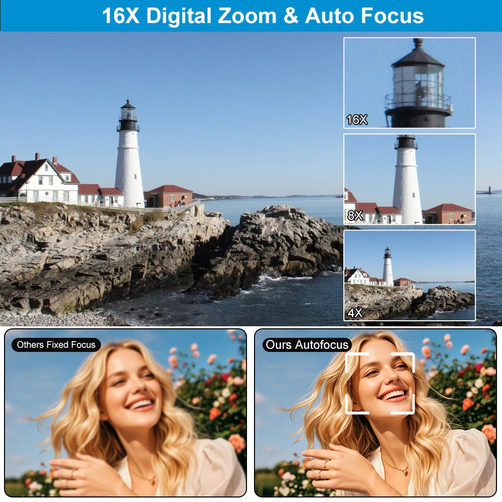 Ourlife Digital Camera 5K 72MP 2.8inch Screen 16X Zoom Vlogging Camera