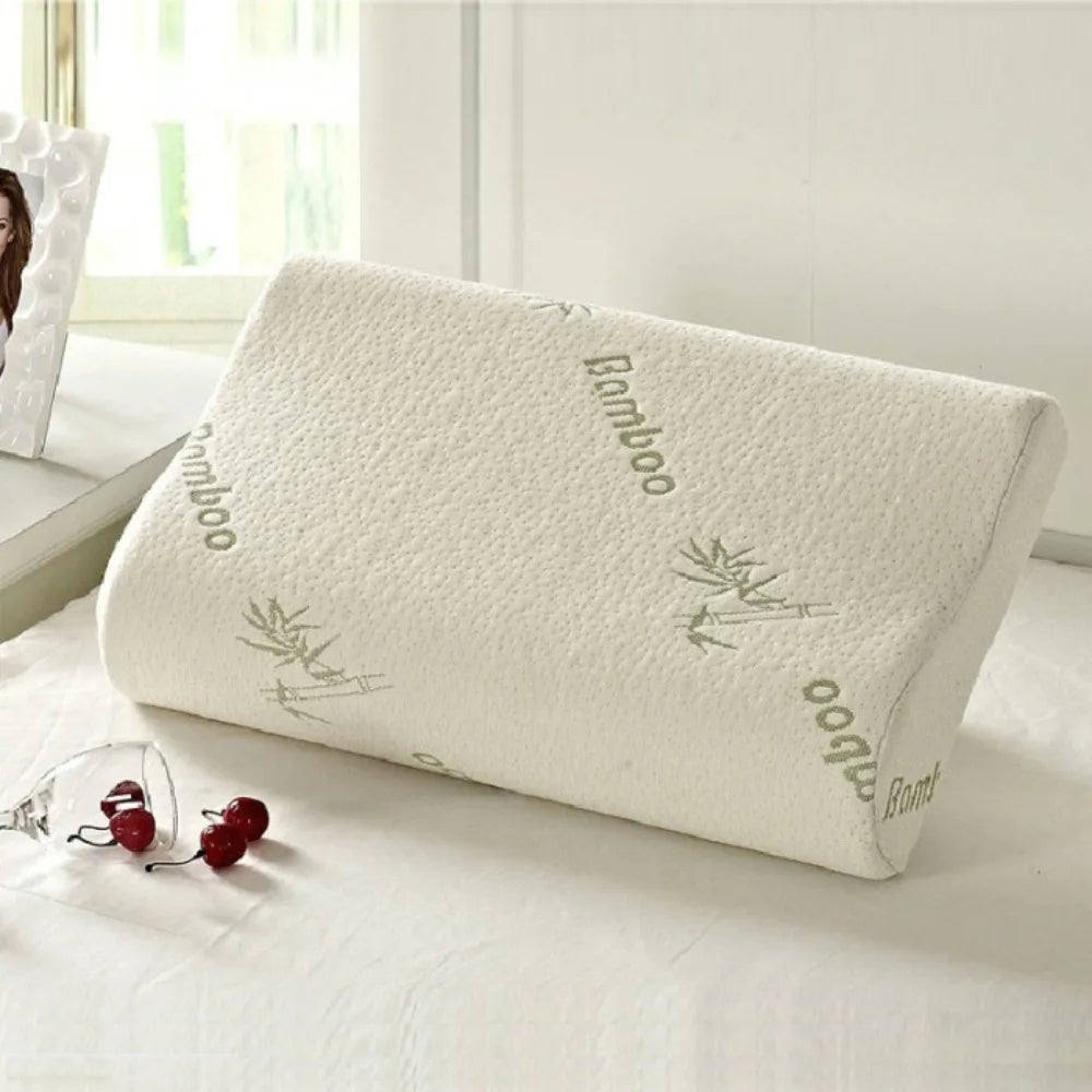 New Slow Rebound Bamboo Fiber Pillow Health Care Soft Memory Foam Pillow Support NeckRelief Comfortable Orthopedic Pillows Home