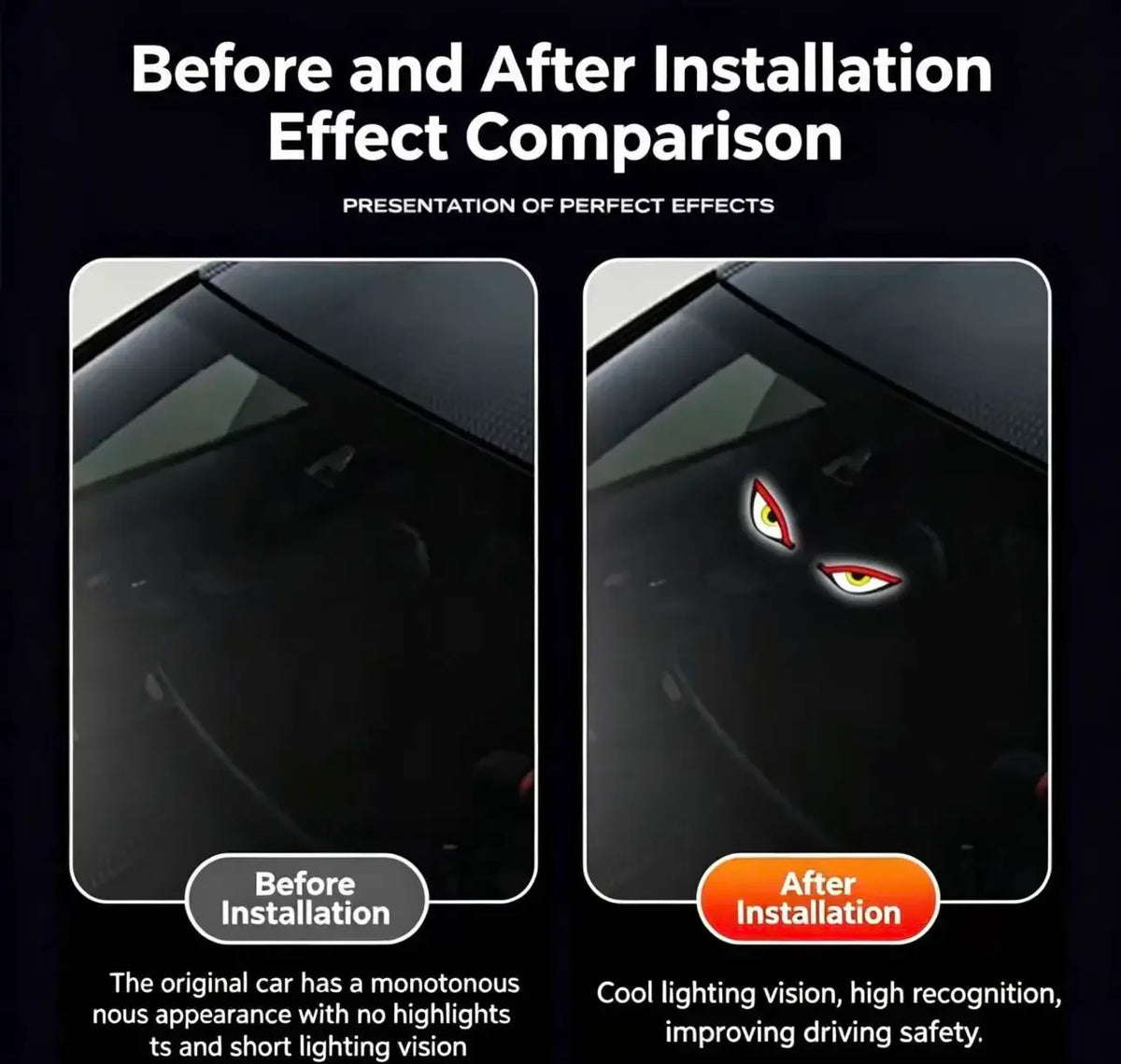Solar Powered Car Neon Light Wireless Cool DEMON EYE Led Ambient Light Suction Cup USB Rechargeable Atmosphere Breathing Lamp