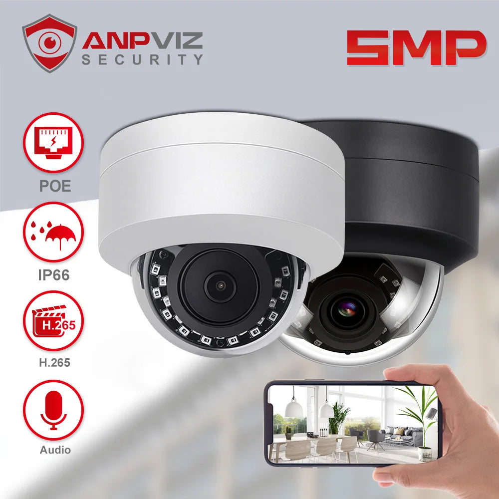 Anpviz 5MP IP Video Camera Outdoor POE Dome Hikvision Compatible CCTV