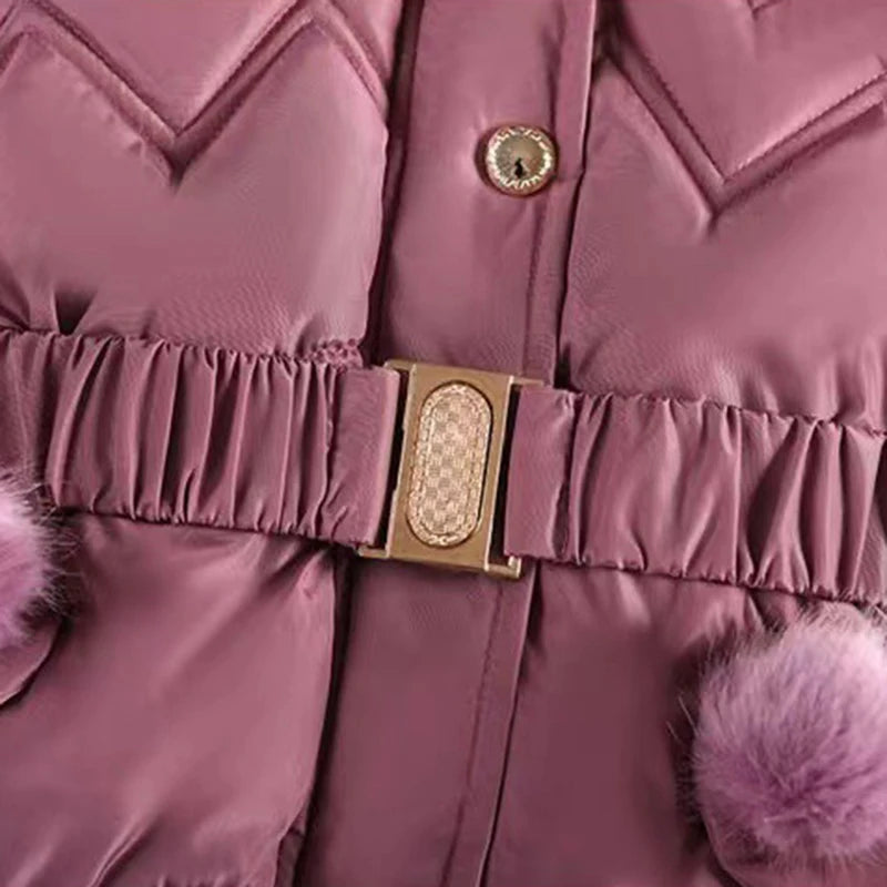 4 5 6 8 10 Years Winter Girls Coat Keep Warm Thicken Kids Jacket Hooded Zipper