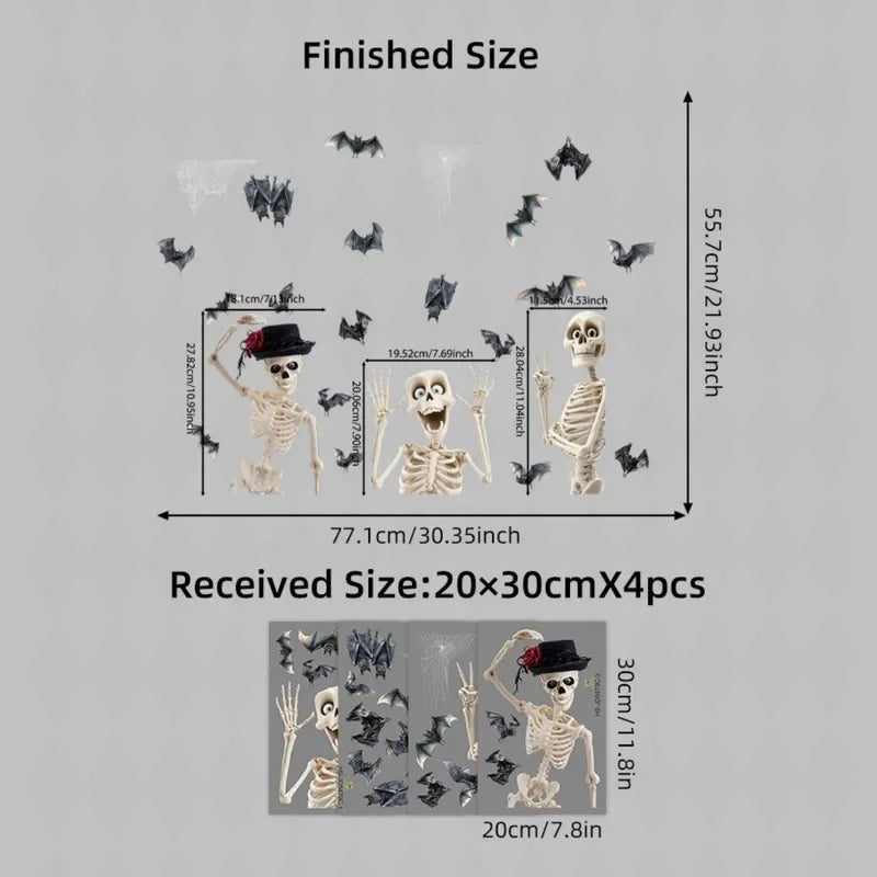 Halloween Window stickers, Skeleton stickers