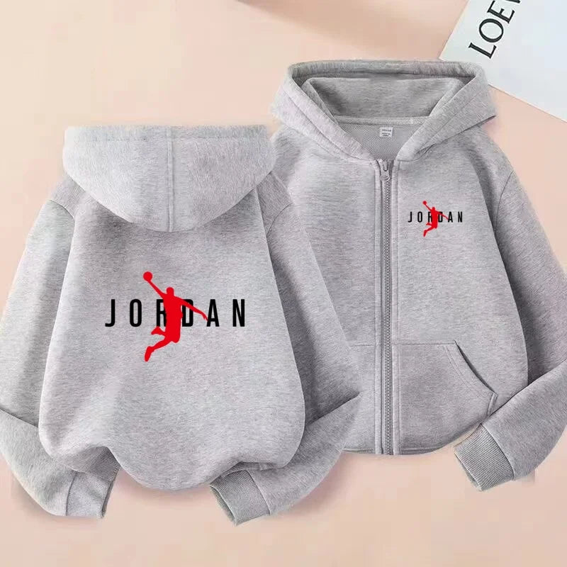 kids Autumn Winter Sweatshirt Basketball Charming Clothing Zipper Style Hoodie Girl Boy