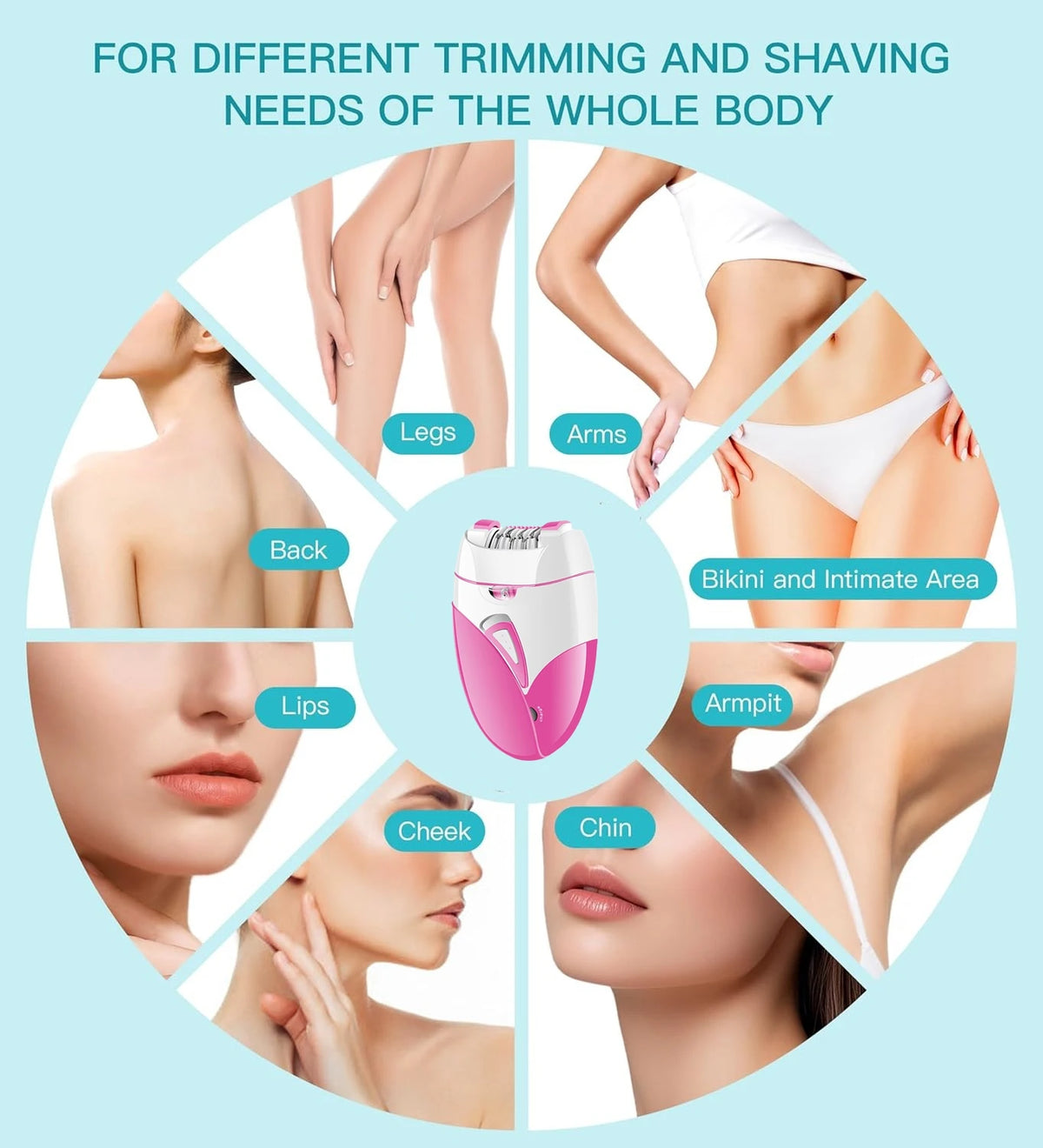 Rechargeable Epilator Women Electric Facial & Body Hair Remover