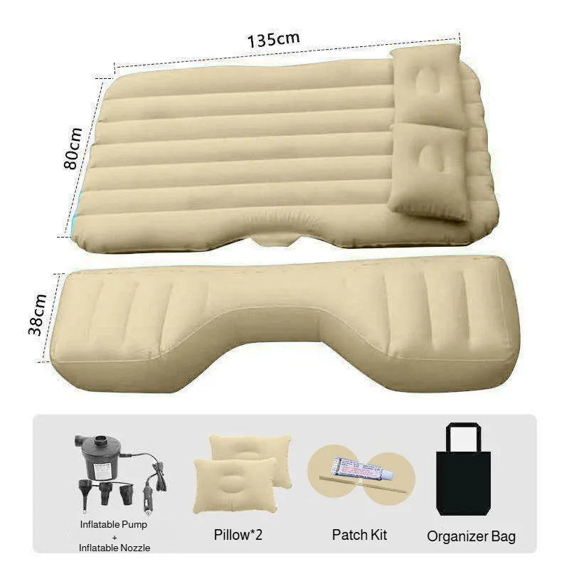 Car Air Inflatable Mattress with Support Legs Separate for Back Seat Portable Sleeping Bed for Outdoor Travel Camping Cushion