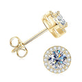 Lnngy Certified 5MM/6.5MM Moissanite Halo Earring 14K Gold Filled Round