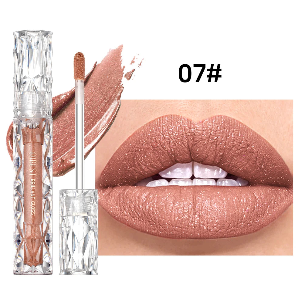 QIBEST Waterproof Diamond Shimmer Glitter Lipgloss