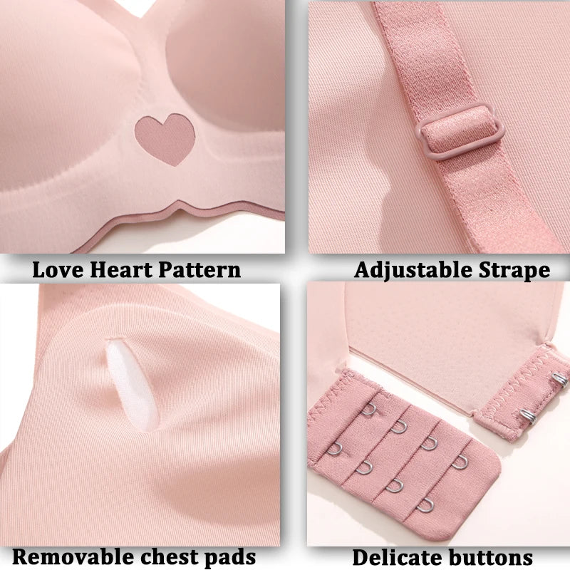 Women Sexy Bras Cute  3/4 Cup Seamless Bralette Women's Solid Color