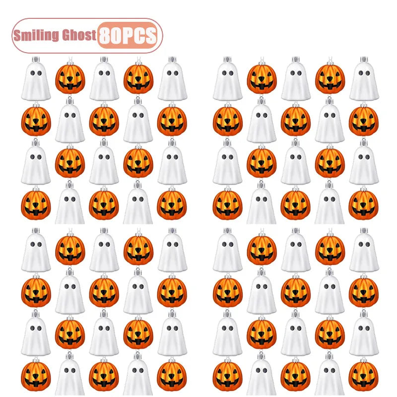 20-80pcs Halloween White Ghost Pumpkin Ball Hand