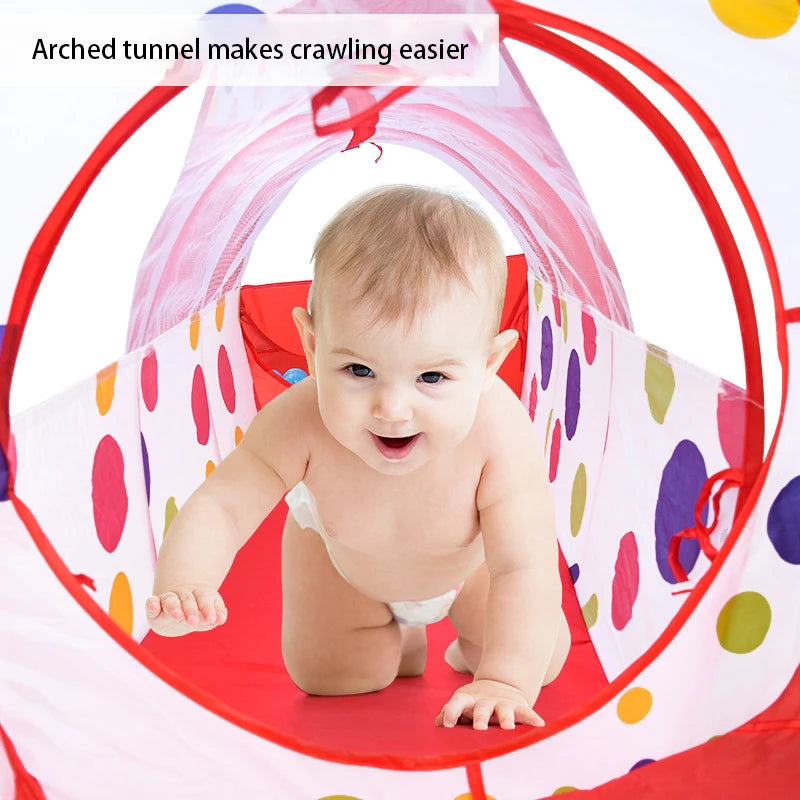 IMBABY NEW 3 In 1 Baby Balls Pool & Toy Tent & Crawling Tunnel Home Baby Playground Foldable Ball Pit Game Tent for Child