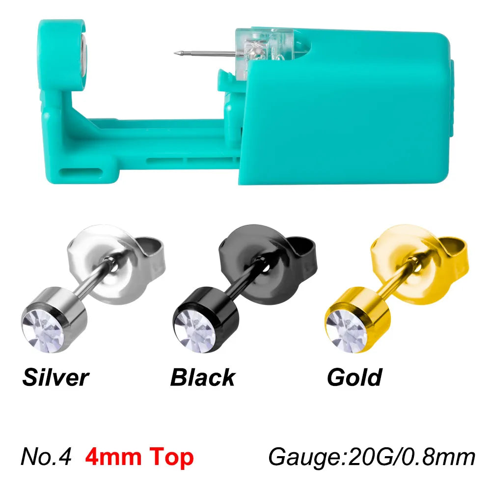 1PC Green No Pain Cartilage Tragus Helix Piercing Gun