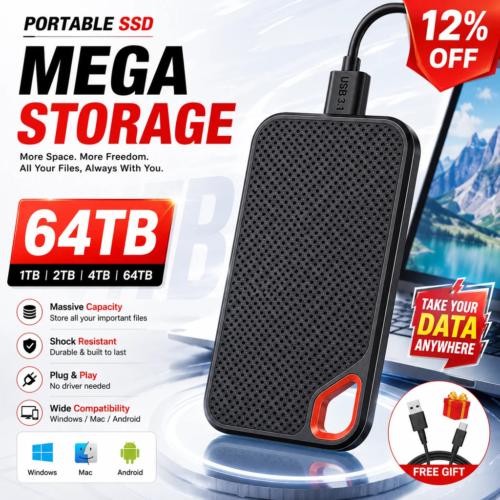 1TB 2TB High Speed External Hard Disk USB 3.1
