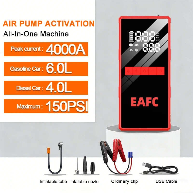 EAFC 4000A Car Jump Starter with Tire Inflator